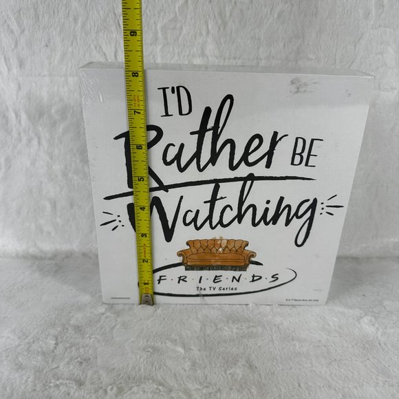 Friends The TV Series I'd Rather Be Watching Friends Wood Wall Decor  8x8 NEW - Picture 5 of 6